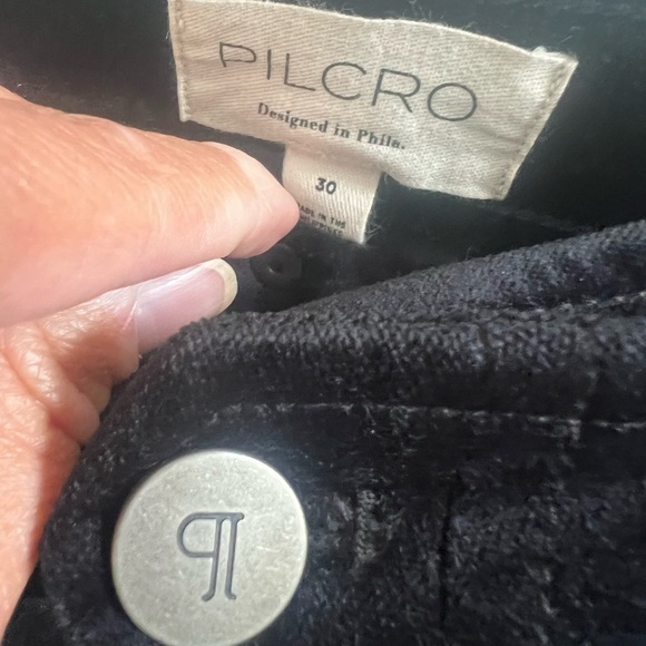 NWT new 30 Anthropologie pilcro solid velvet moto cropped pants black short - Picture 12 of 14
